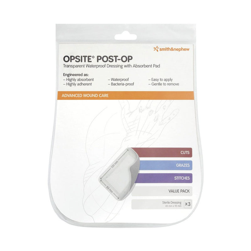 Smith & Nephew Opsite Post-op 95x85mm 3 Units