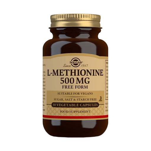 Solgar L-Methionine 500mg 30 Veggie Capsules