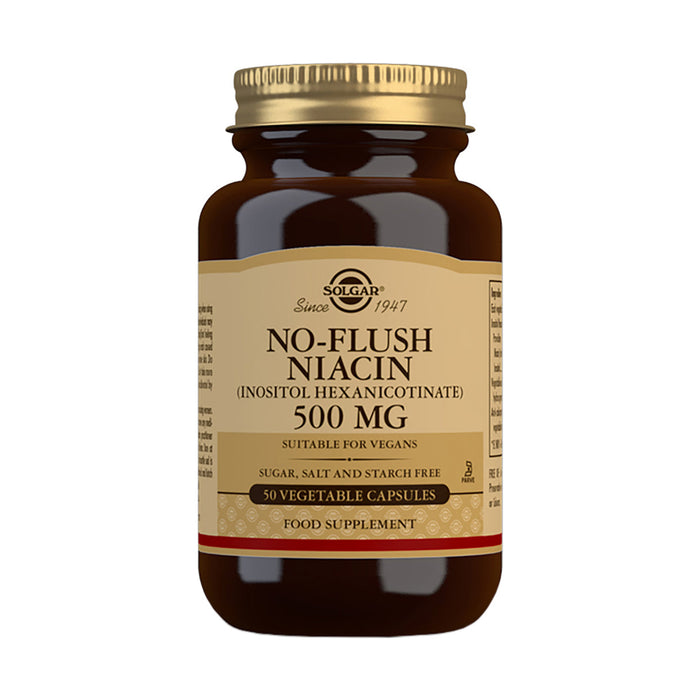 Solgar No-Flush Niacin 500mg 50 Veggie Capsules
