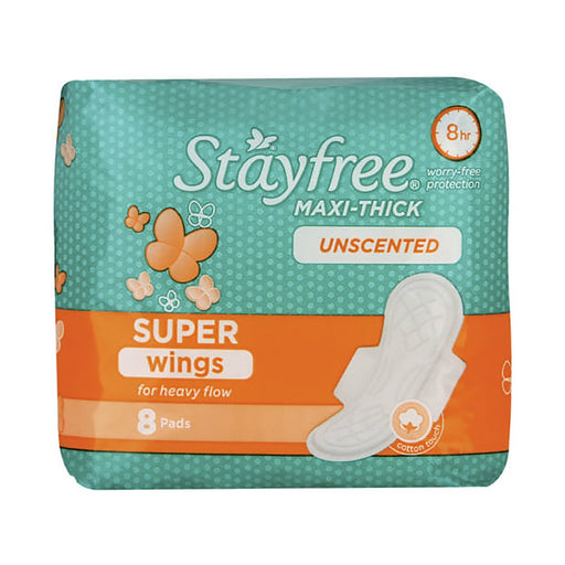 Stayfree Maxi Super Wings Unscented 8 Pags