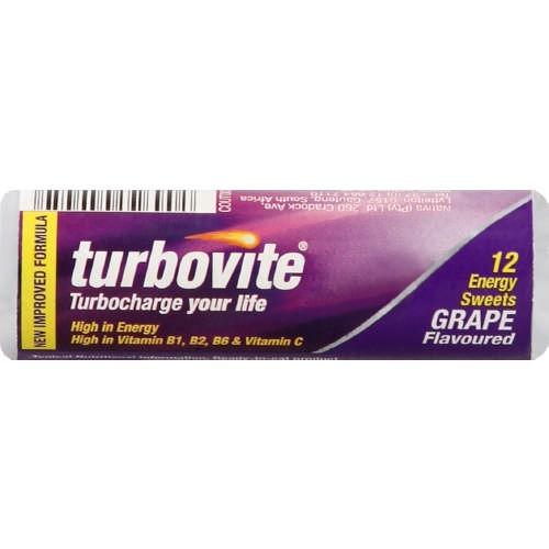 Turbovite Body And Mind Energy Grape 12 Sweets x 24 units