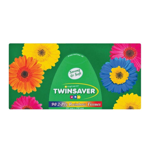 Twinsaver 2-Ply Tissues Rainbow 90 Tissues