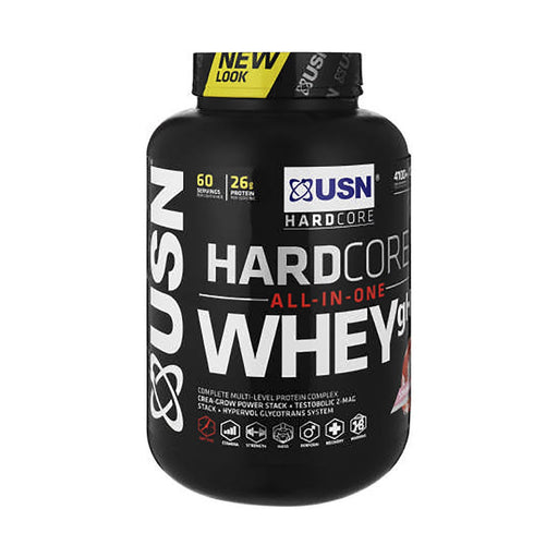 USN Hard Core Series Hardcore Whey All-In-One Protein Strawberry Smoothie 2kg