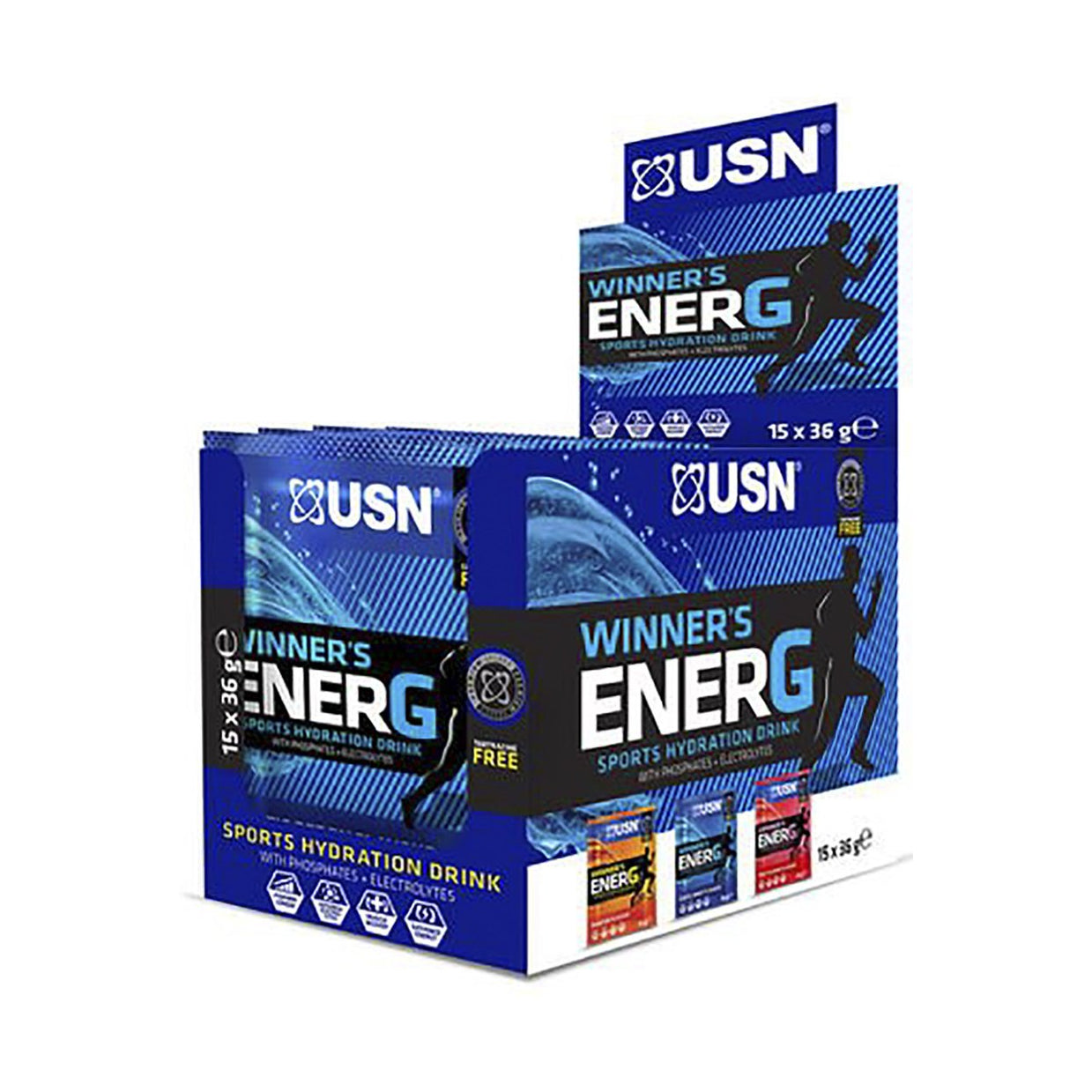 USN Sports EnerG Box Exoct Berry Energy Drink 36g x 15 Sachets Med365