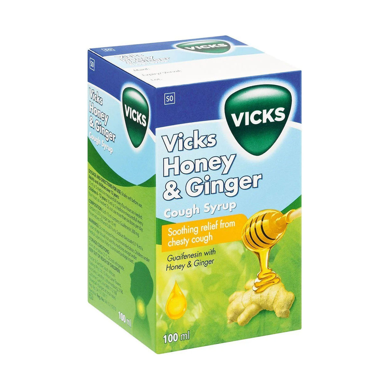 Vicks Honey & Ginger Cough Syrup 100ml - Med365