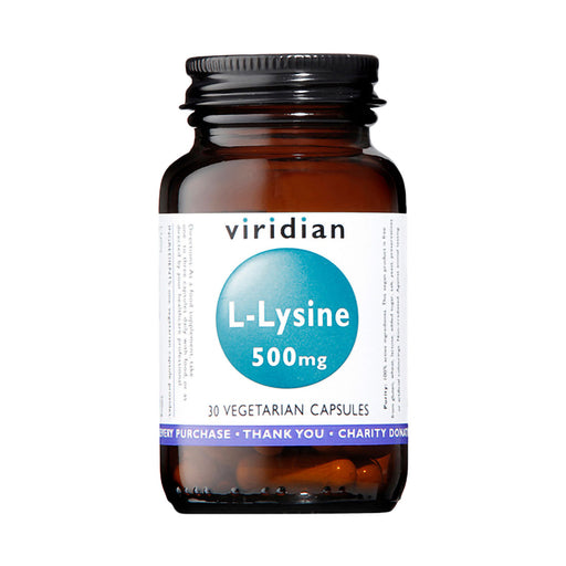 Viridian L-Lysine 500mg 30 Veggie Capsules
