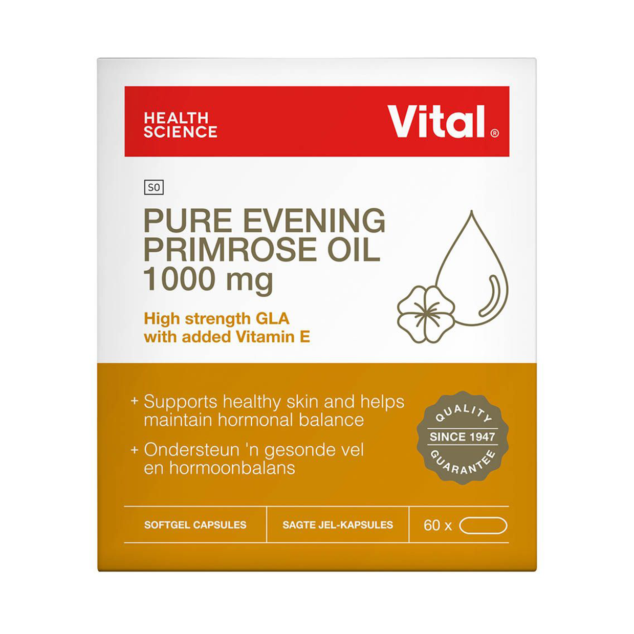 Vital HS Pure Evening Primrose Oil 1000mg 60 Capsules Med365